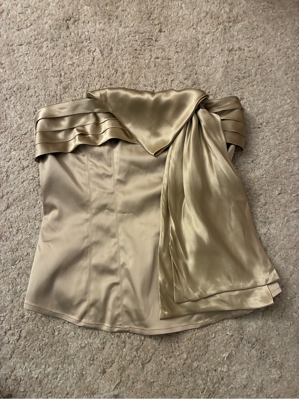 Ted Baker Wondera Fitted Bow Corset Top Natural Gold Size 2 NWT